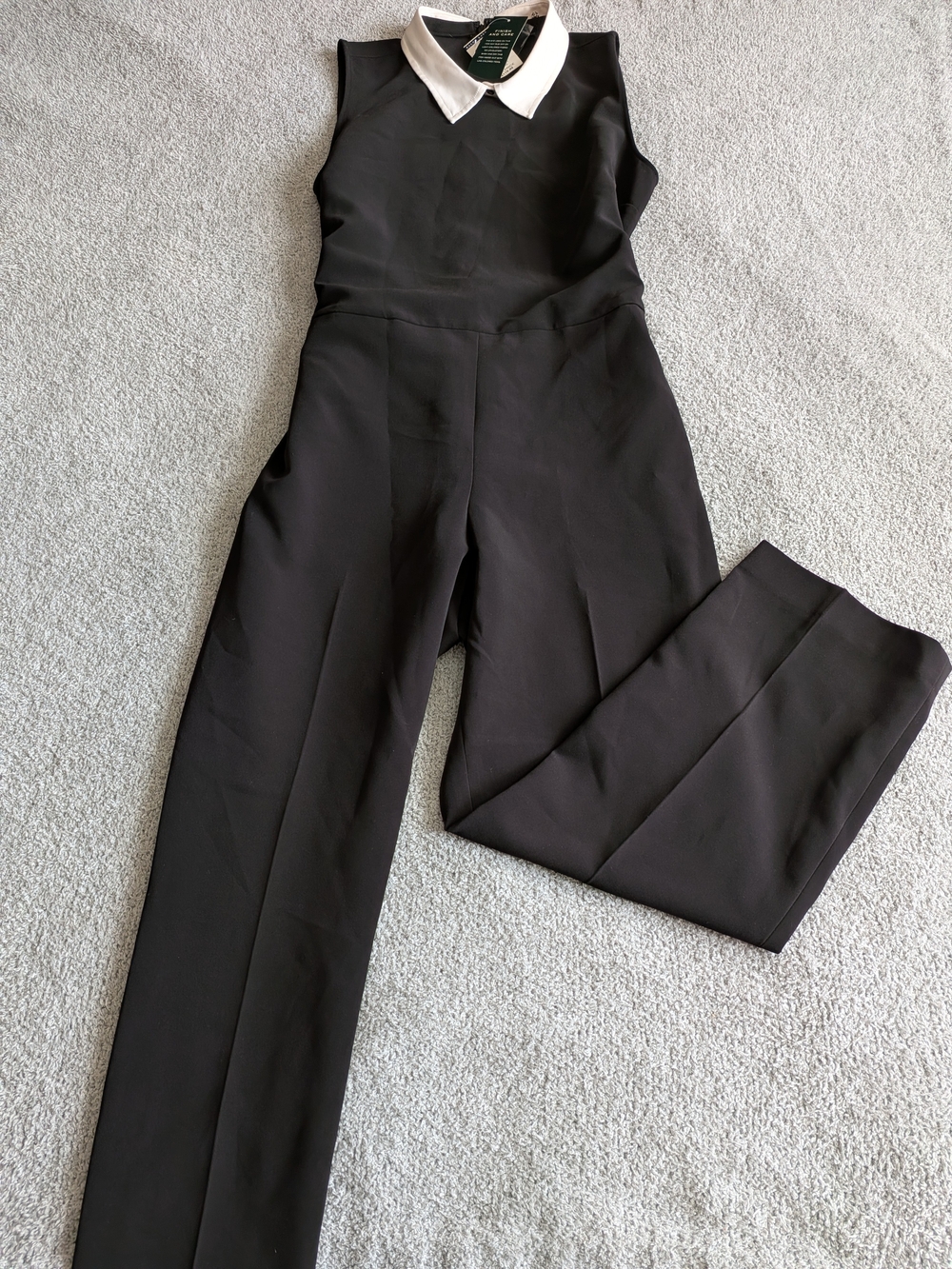 🌼B2G1🌼 Lauren Ralph Lauren Black Sleeveless Jumpsuit with White Collar NWT
